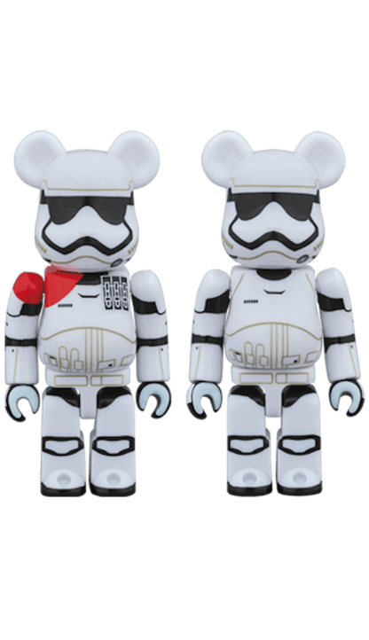 Bearbrick First Order Stormtrooper Officer & First Order Stormtrooper 2 Pack 100% White