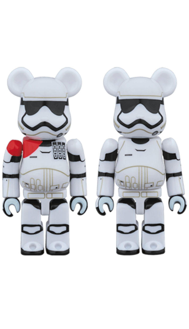 Bearbrick First Order Stormtrooper Officer & First Order Stormtrooper 2 Pack 100% White