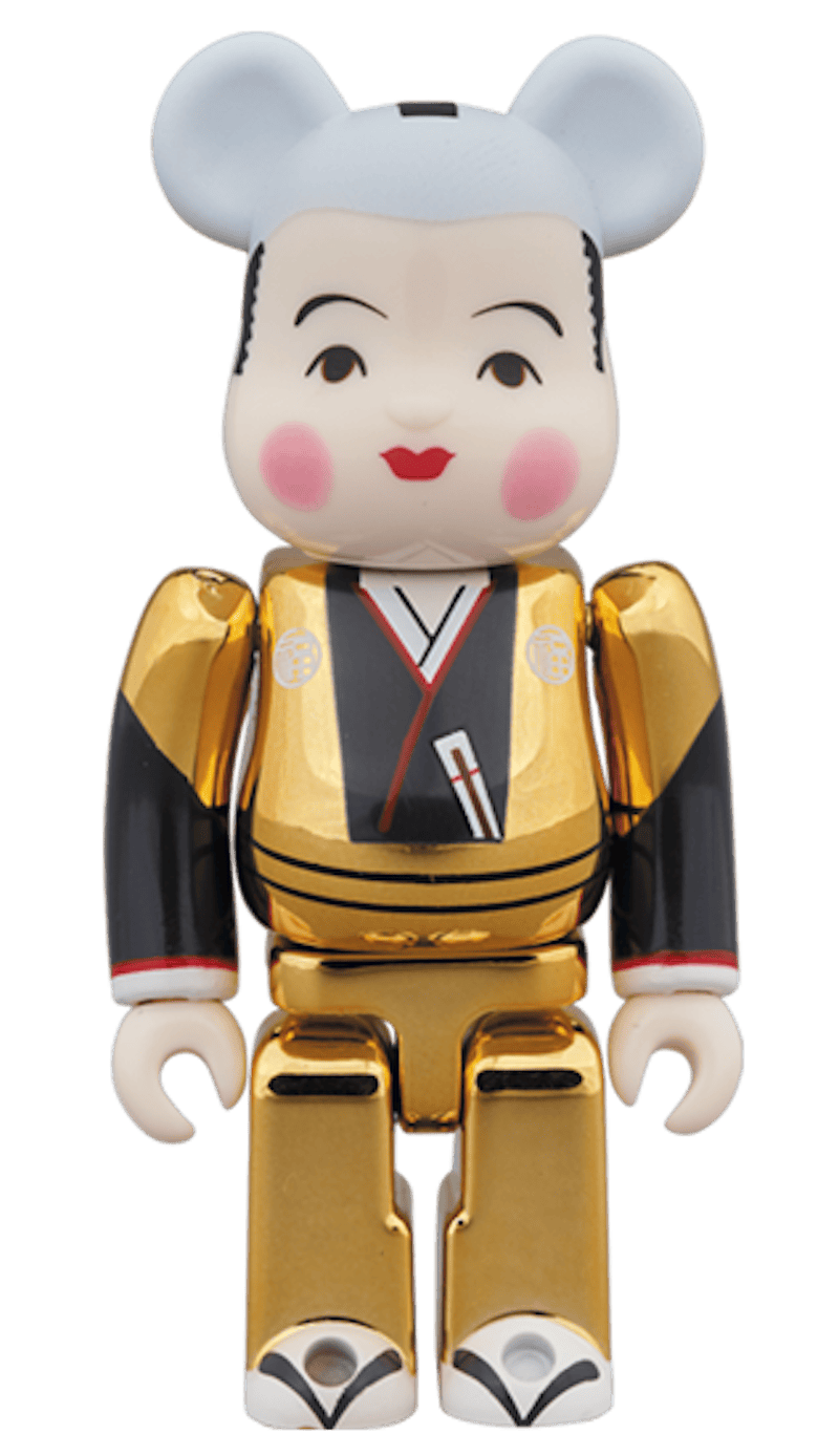 Bearbrick Fukusuke Gold Plating 100% & 400% Set Gold