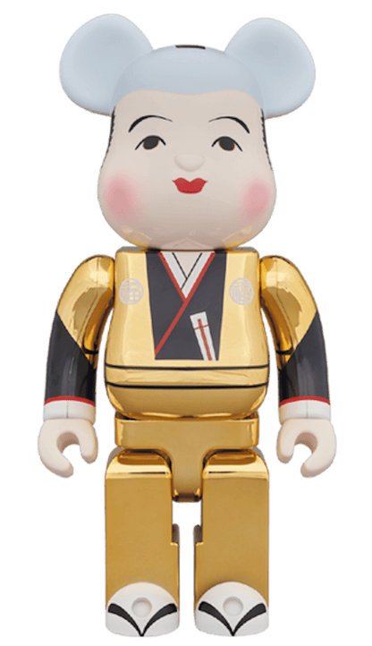Bearbrick Fukusuke Gold Plating 100% & 400% Set Gold
