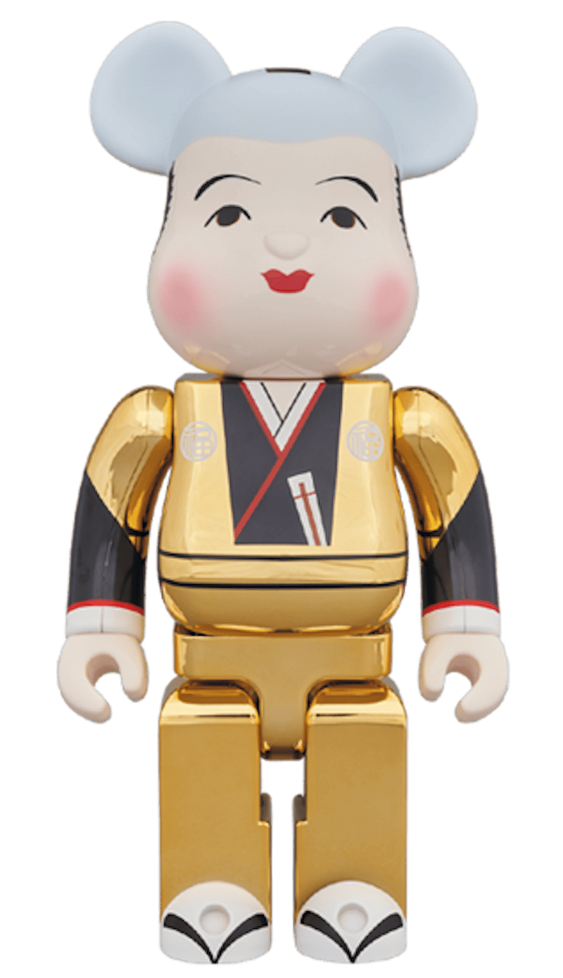 Bearbrick Fukusuke Gold Plating 100% & 400% Set Gold