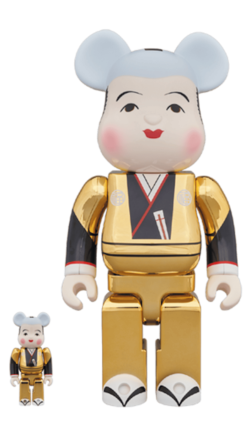 Bearbrick Fukusuke Gold Plating 100% & 400% Set Gold