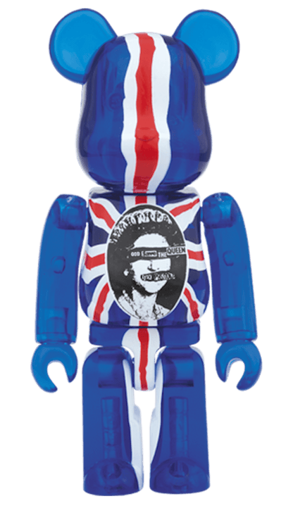 Bearbrick God Save The Queen Clear Ver. 100% & 400% Set Blue