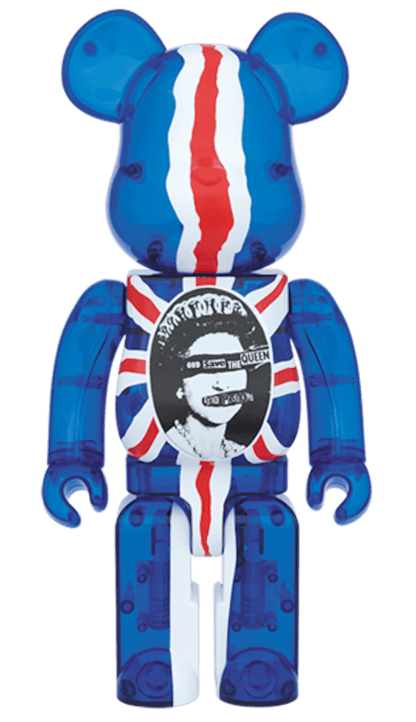 Bearbrick God Save The Queen Clear Ver. 100% & 400% Set Blue