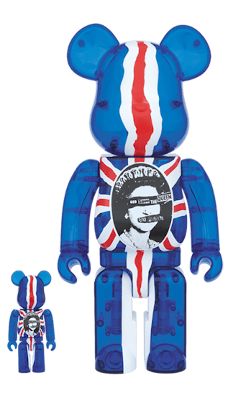 Bearbrick God Save The Queen Clear Ver. 100% & 400% Set Blue