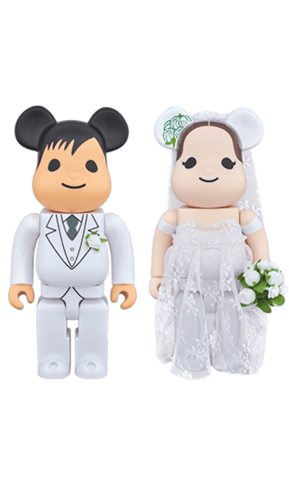 Bearbrick Greeting Marriage 2 PLUS 400% White