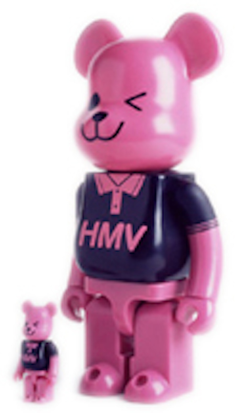 Bearbrick HMV Specialized Black Polo 100% & 400% Set Black