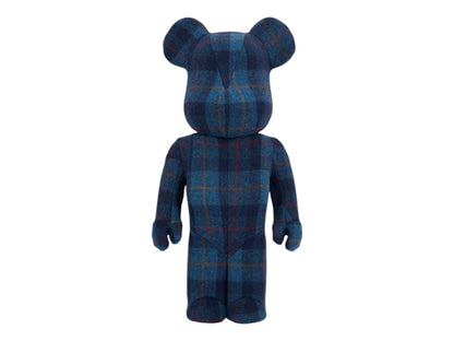 Bearbrick Harris Tweed Hebrides Blue 1000%