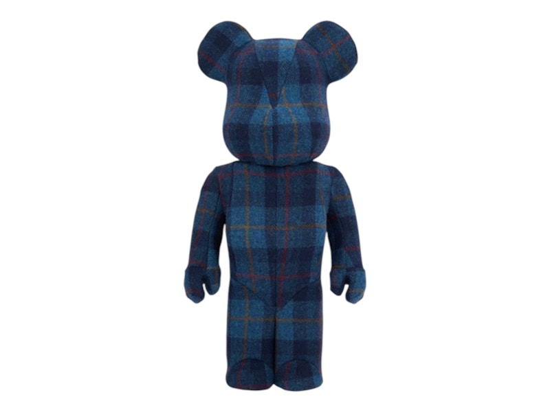 Bearbrick Harris Tweed Hebrides Blue 1000%