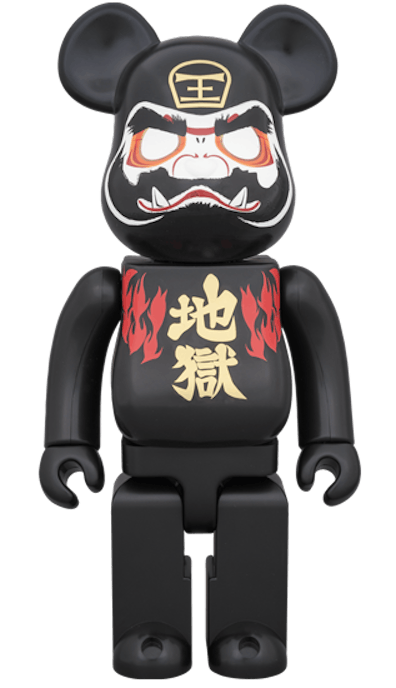 Bearbrick Hell Daruma 400% Black