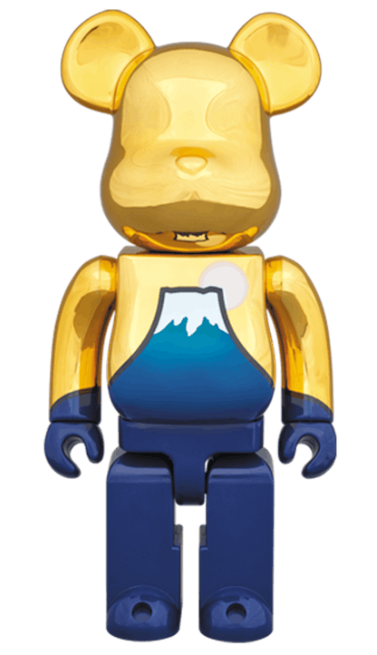 Bearbrick Hinode Fuji 400% Gold/Navy