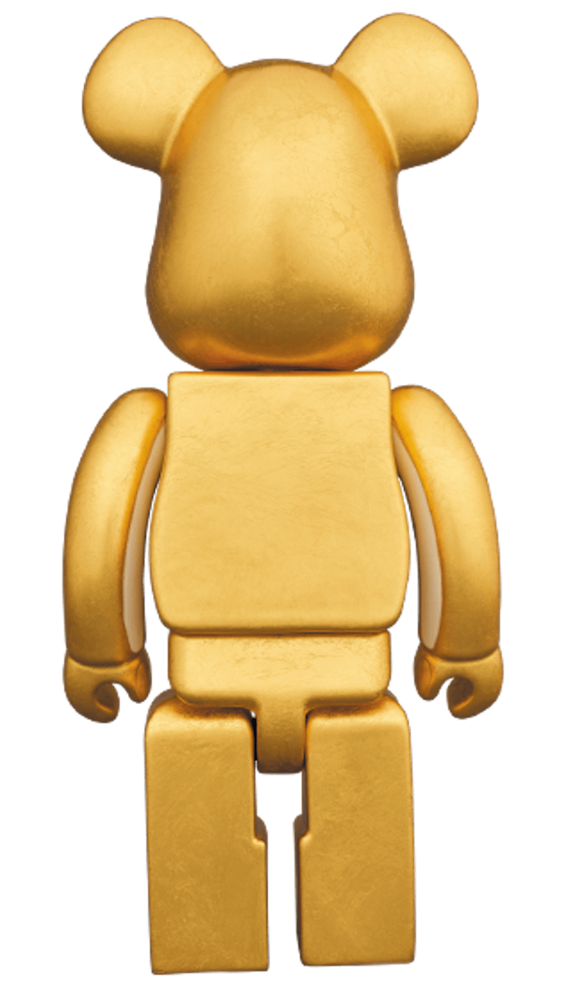 Bearbrick Hirapushin (Pure Gold Foil) 400% Gold