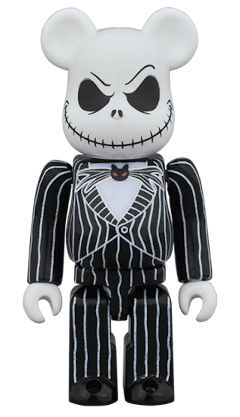 Bearbrick x Disney Tim Burton's The Nightmare Before Christmas Jack Skellington 100% & 400% Set Black