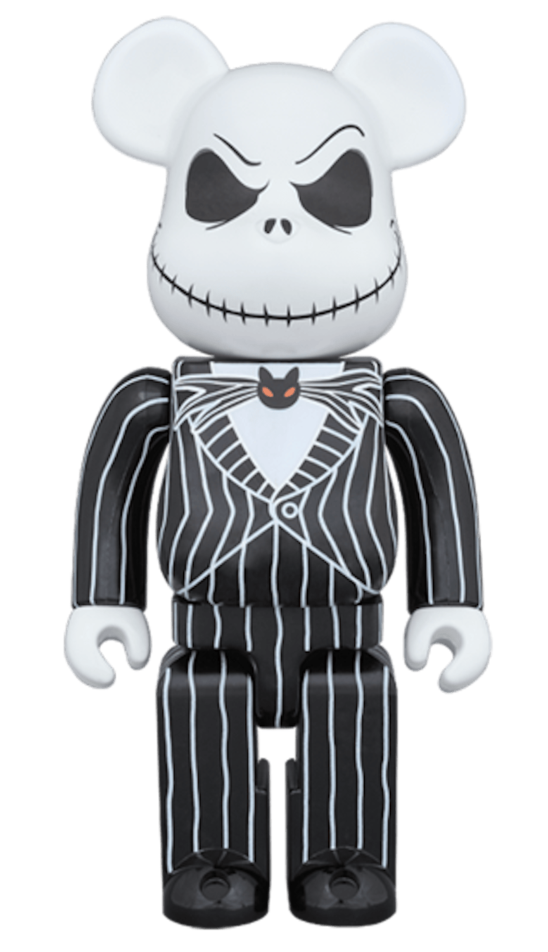 Bearbrick x Disney Tim Burton's The Nightmare Before Christmas Jack Skellington 100% & 400% Set Black
