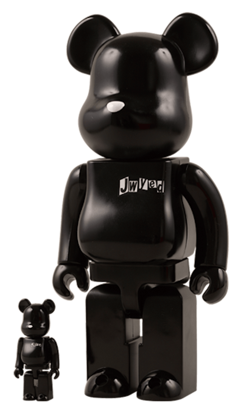 Bearbrick Jywed (with dog tag made by Jwyed) 100% & 400% Set Black