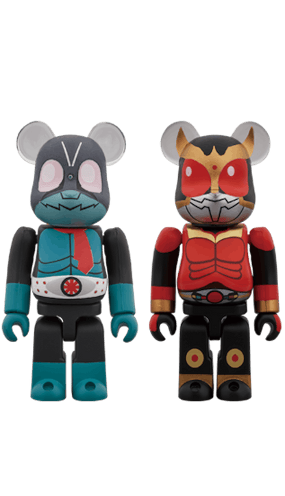 Bearbrick Kamen Rider old No. 1 & Kamen Rider Kuuga 2 Pack 100% Multi