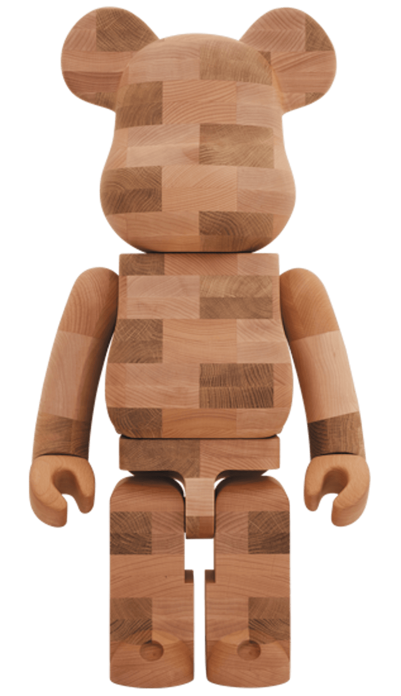 Bearbrick Karimoku Brick Style Tiles 1000% Wood