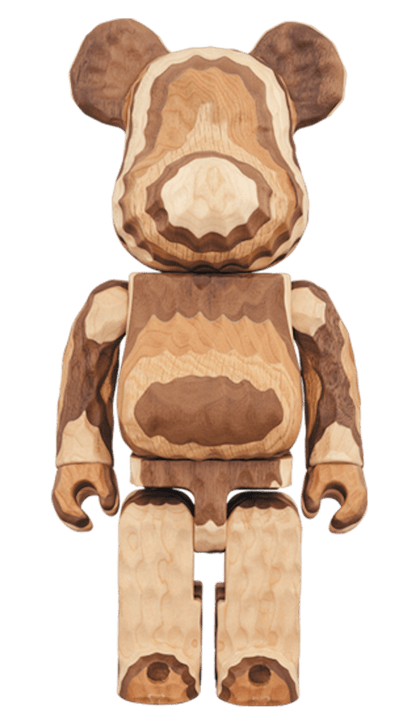 Bearbrick Karimoku Fragment Carved Wooden-Layered 400% Wood