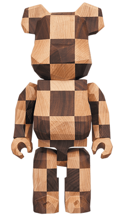 Bearbrick Karimoku Fragment 400% Polygon Chess 400% Wood
