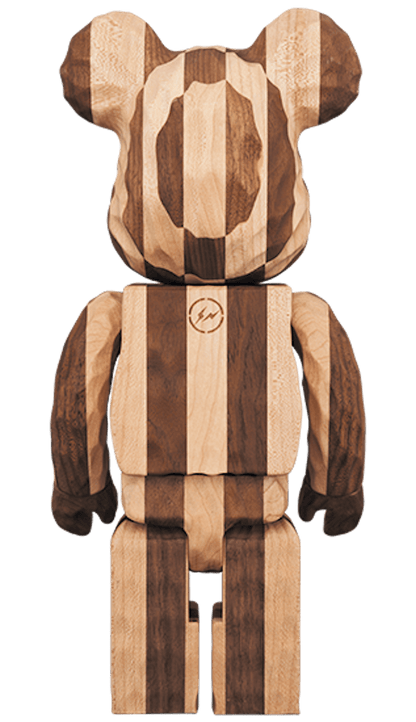 Bearbrick Karimoku Fragment Carved Wooden Longitudinal Chess 400% Wood