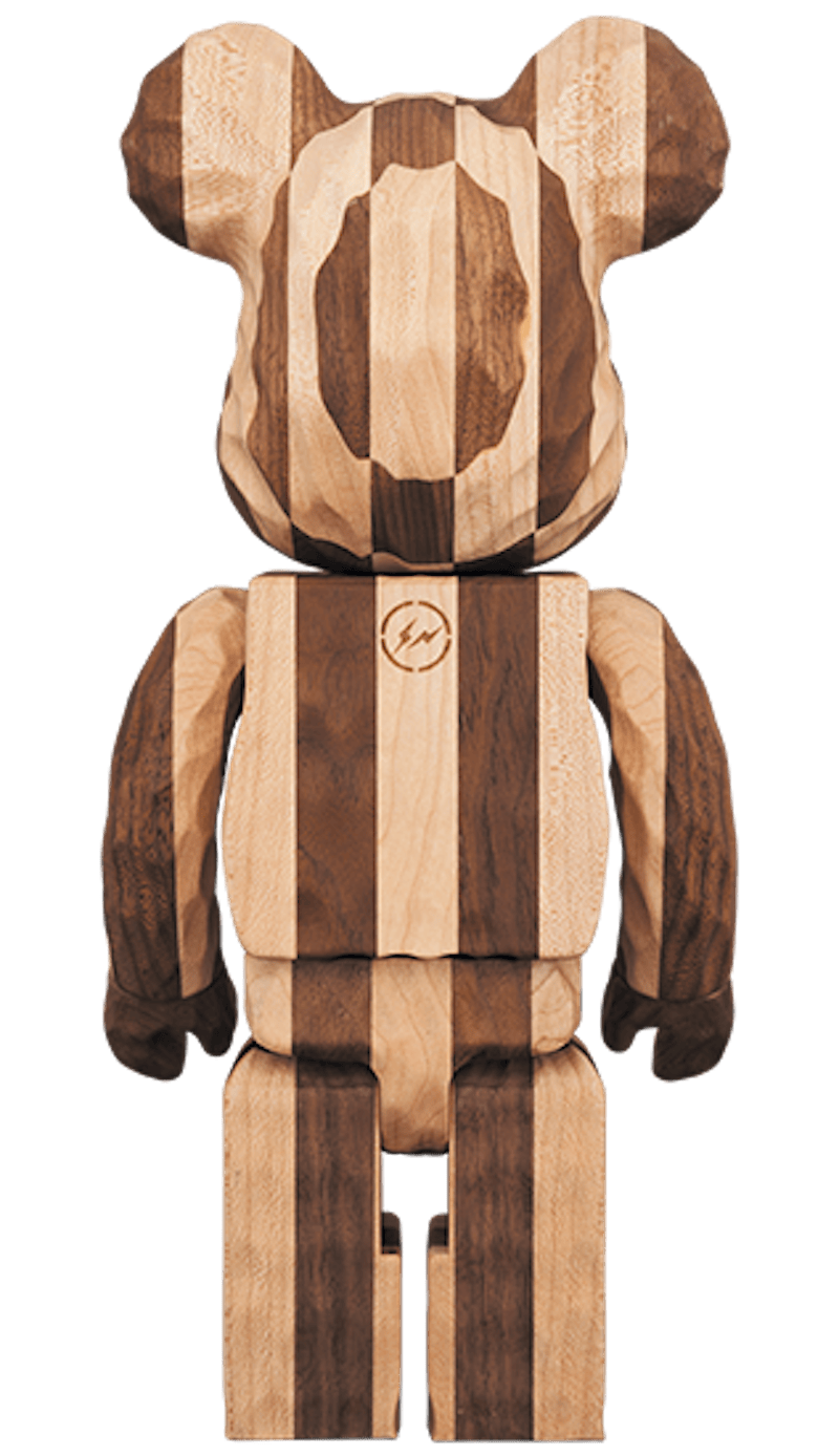 Bearbrick Karimoku Fragment Carved Wooden Longitudinal Chess 400% Wood