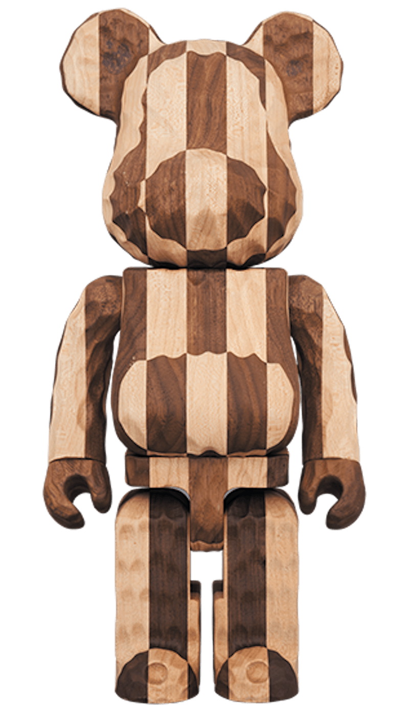 Bearbrick Karimoku Fragment Carved Wooden Longitudinal Chess 400% Wood