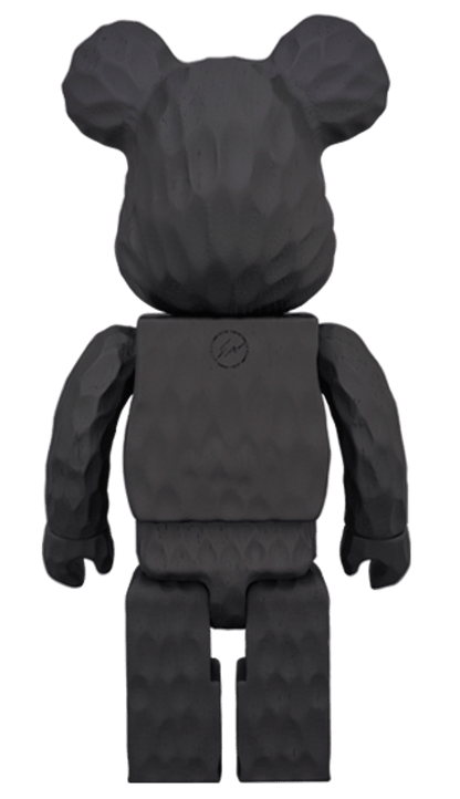 Bearbrick Karimoku x Fragment (Carved Wooden) 400% Black