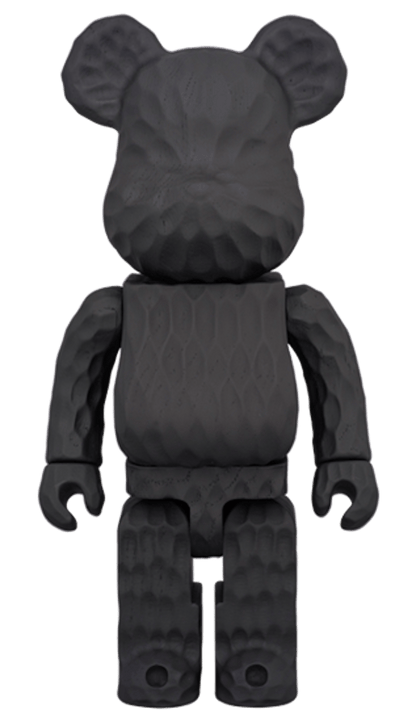 Bearbrick Karimoku x Fragment (Carved Wooden) 400% Black
