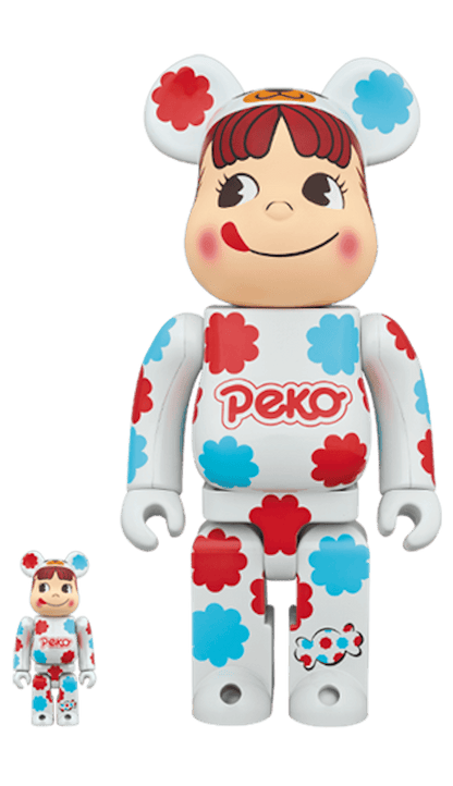 Bearbrick Kigurumi Peko-chan Milky White Plating 100% & 400% Set
