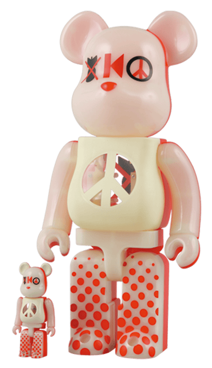 Bearbrick Kinetics (Glow In The Dark) 100% & 400% Set Pink