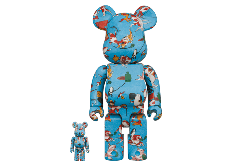 Bearbrick Utagawa Kuniyoshi "Goldfish Tsukushi" 100% & 400% Set