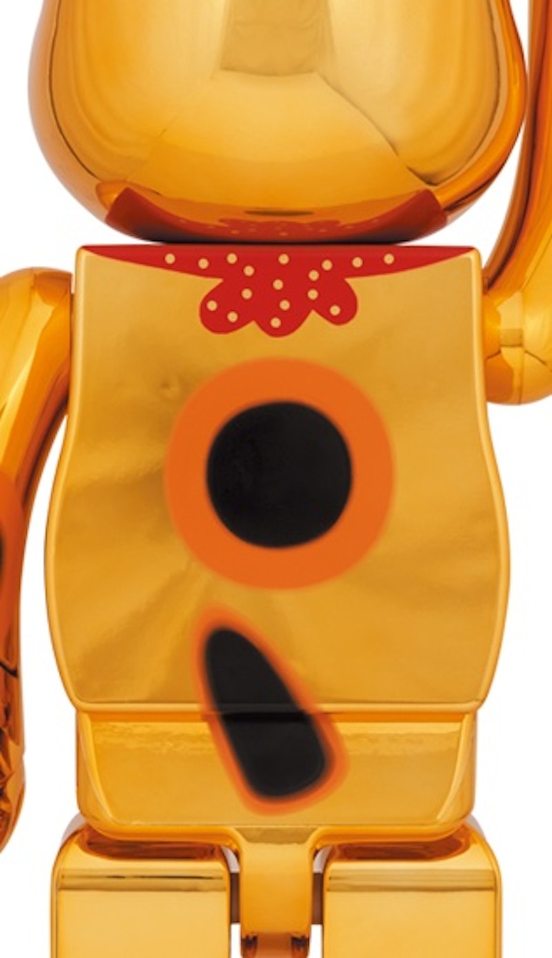 Bearbrick Lucky Cat Good Luck Ten Million Ryo 1000% Gold Plated