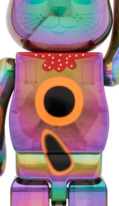 Bearbrick Lucky Cat Good Luck Ten Million Ryo Black Transparent Plating 1000%