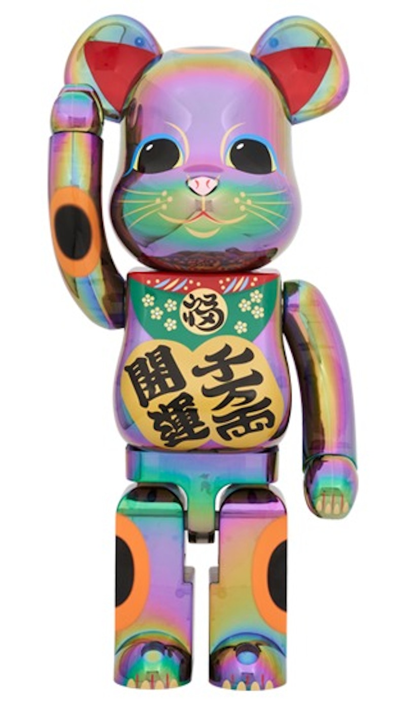 Bearbrick Lucky Cat Good Luck Ten Million Ryo Black Transparent Plating 1000%