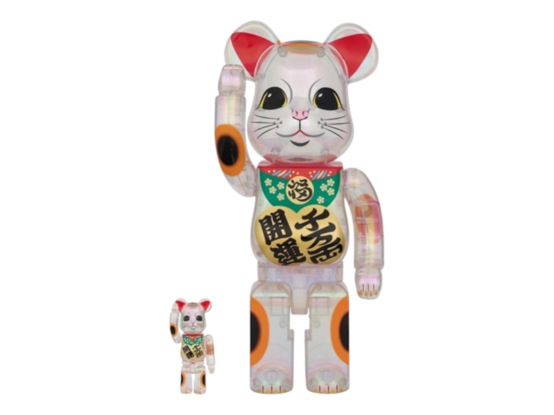 Bearbrick Lucky Cat Good Luck Ten Million Ryo Transparent Plating 100% & 400% Set