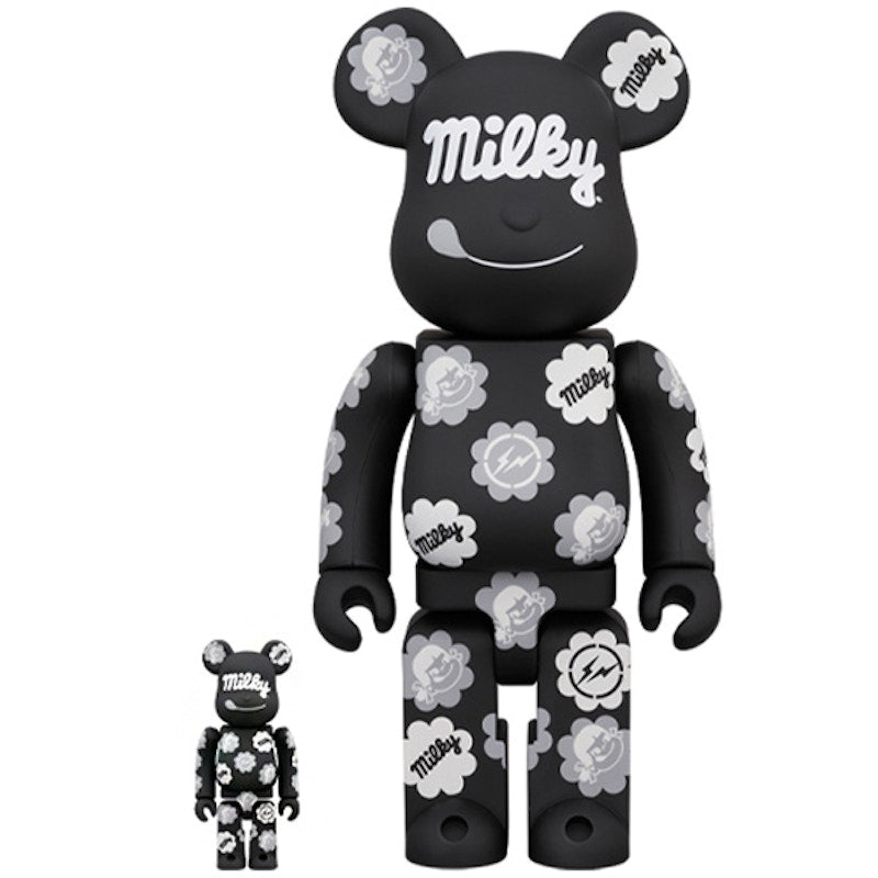 Bearbrick MILKY THE CONVENI MILKY 100% & 400% Set Black