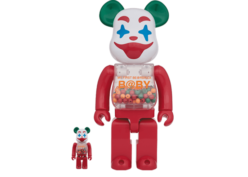 Bearbrick MY FIRST BE@RBRICK Jester Ver. 100% & 400% Set Red Multicolor