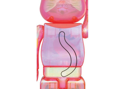 Bearbrick Maneki Neko 100% & 400% Set Pink Transparent Plating