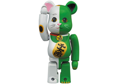 Bearbrick Maneki Neko 100% & 400% Set White/Green