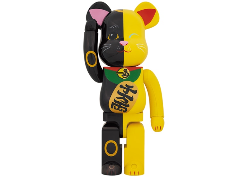 Bearbrick Maneki Neko 1000% Black/Yellow