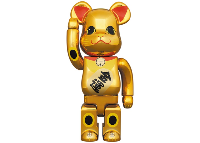 Bearbrick Maneki Neko Gold Luck 400% Gold Plated