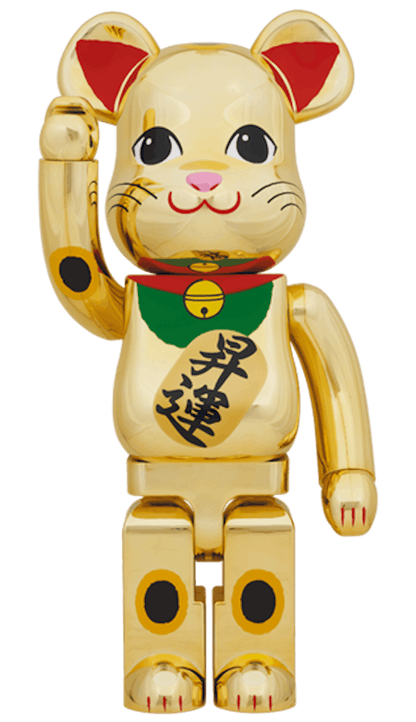 Bearbrick Maneki Neko Gold Plated Ascension 1000%