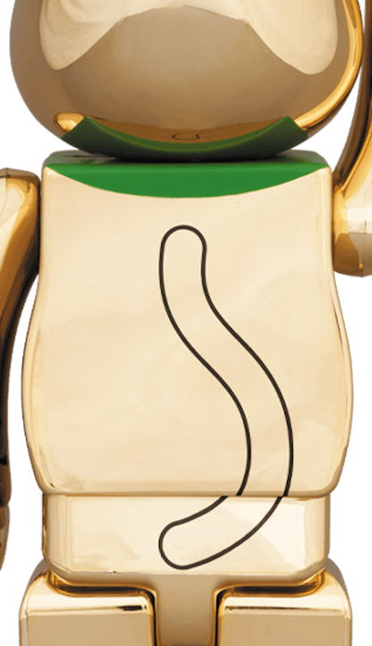 Bearbrick Maneki Neko Gold Plated Fukuiri 100%