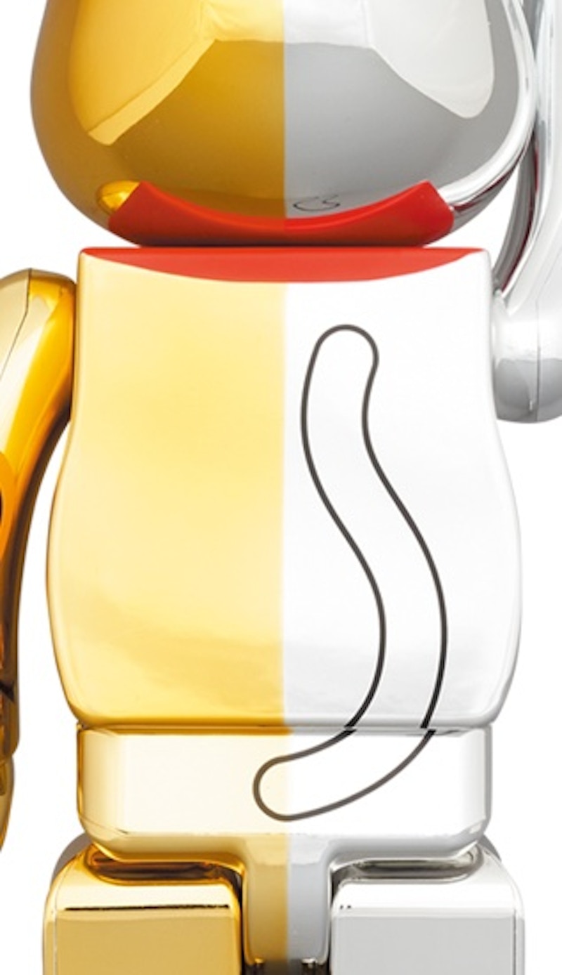 Bearbrick Maneki Neko Good Luck Silver x Ten Million Gold 100% & 400% Set Silver/Gold