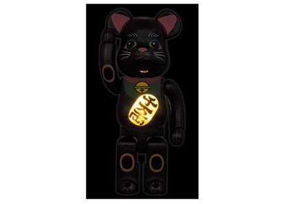 Bearbrick Maneki Neko Luminous 400% Black Plated
