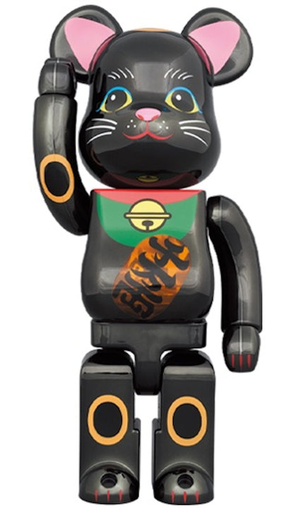 Bearbrick Maneki Neko Luminous 400% Black Plated