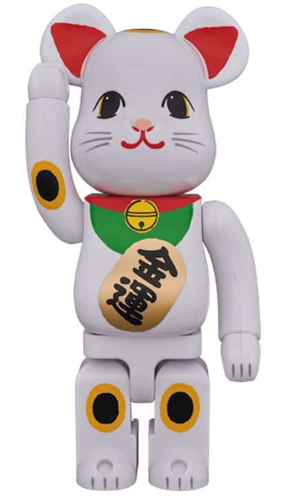Bearbrick Maneki Neko Money 400% White