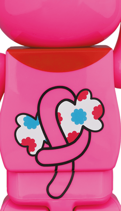 Bearbrick Maneki Neko Peko-chan 100% & 400% Set Flurescent Pink