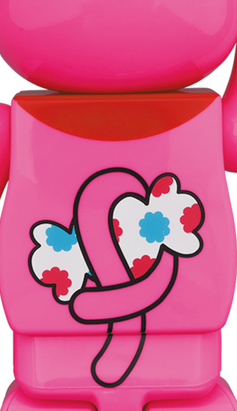 Bearbrick Maneki Neko Peko-chan 100% & 400% Set Flurescent Pink