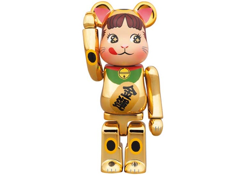 Bearbrick Maneki Neko Peko-chan Money Plating 100% & 400% Set Gold